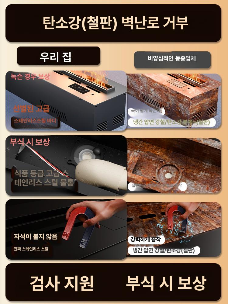 불멍 벽난로가습기 3D 화염 램프 무드등 조명 가짜불 펜션 분위기 안개 가정용 화로 - 상세 이미지 3