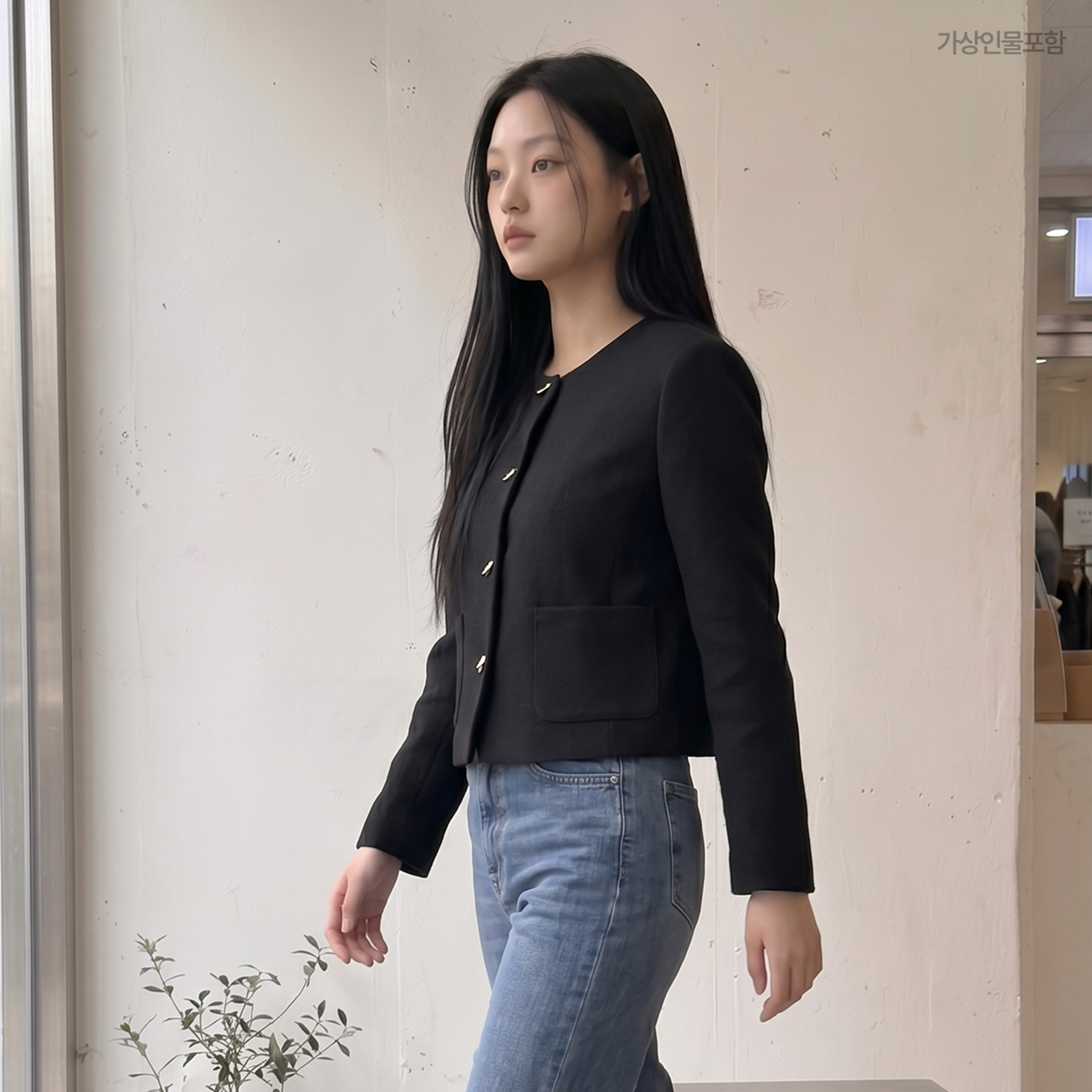 로엠 금속장식 칼라리스 자켓 RMJKG23R14 - 상품 이미지