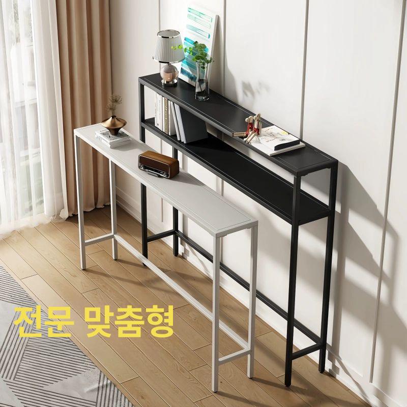 현관 슬림 수납장 복도 2단 철제 테이블 미니 선반 거실 장식 콘솔 수납 화장대 - 상세 이미지 2
