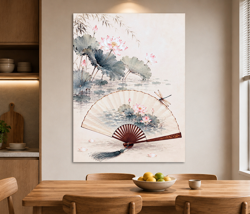 벚꽃 나비 부채 꽃 그림 거실 카페 인테리어 개업선물 액자 중형 이미지 7