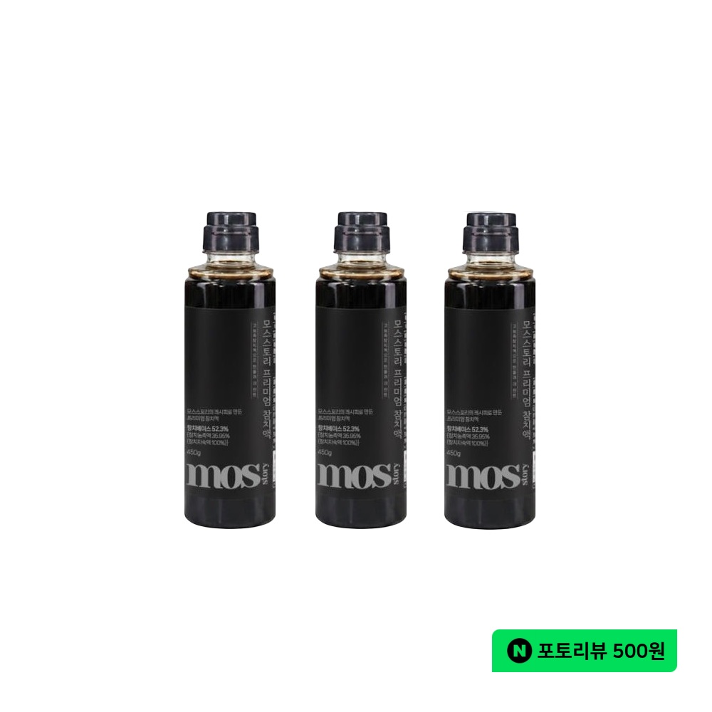 모스스토리 프리미엄 고농축 참치액 국산콩 발효간장 350ml, 3개 - 상품 이미지