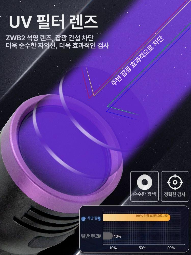 UV 자외선손전등 휴대용 후레쉬 조명 형광제 라이트 야외용 다용도 램프 형광물질 - 상세 이미지 4