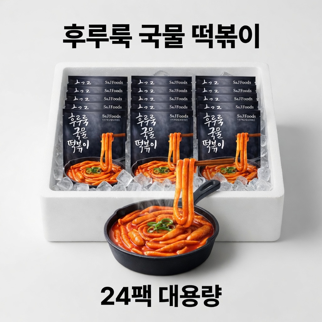 대용량 후루룩 국물떡볶이 밀키트 24팩 매콤 간편조리 길쭉한 밀떡 - 상품 이미지