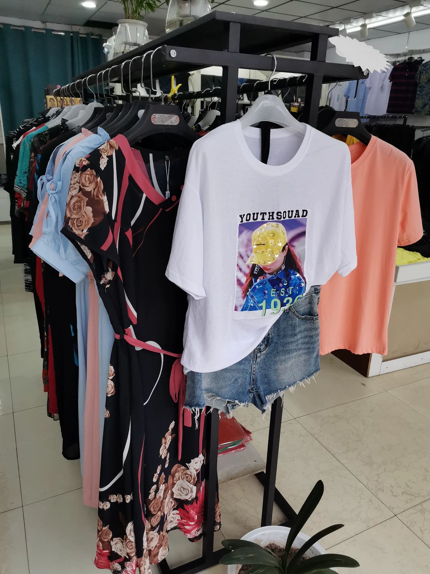업소용 의류매장 철제행거 선반 철제양면행거 옷 철제양면의류행거 진열대 걸이 랙 - 상세 이미지 2