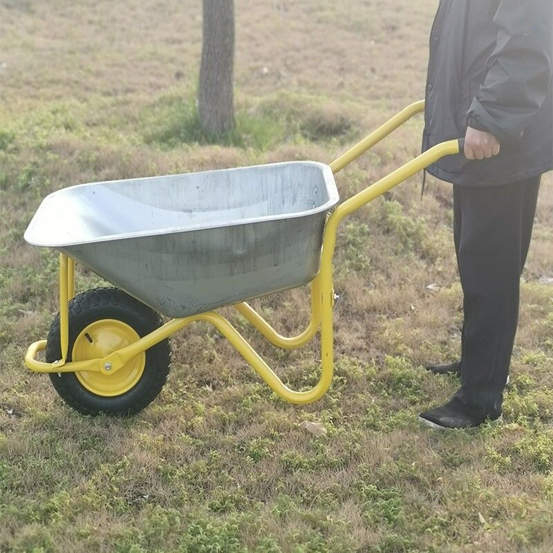 외발 손수레 농업용 운반 카트 공사장 운반차 대용량 블루 외발 자전거 에어 타이어 - 상세 이미지 2