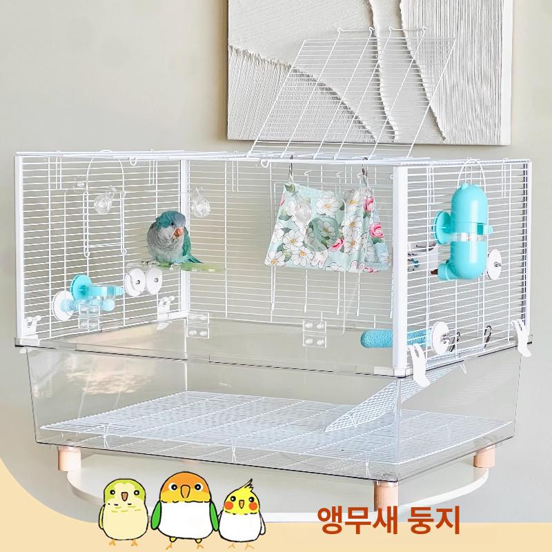 사육장 앵무새집 이동식 세트 이동장 닭장 앵무새장 케이지 날림장 조류 바퀴 둥지 - 상세 이미지 2