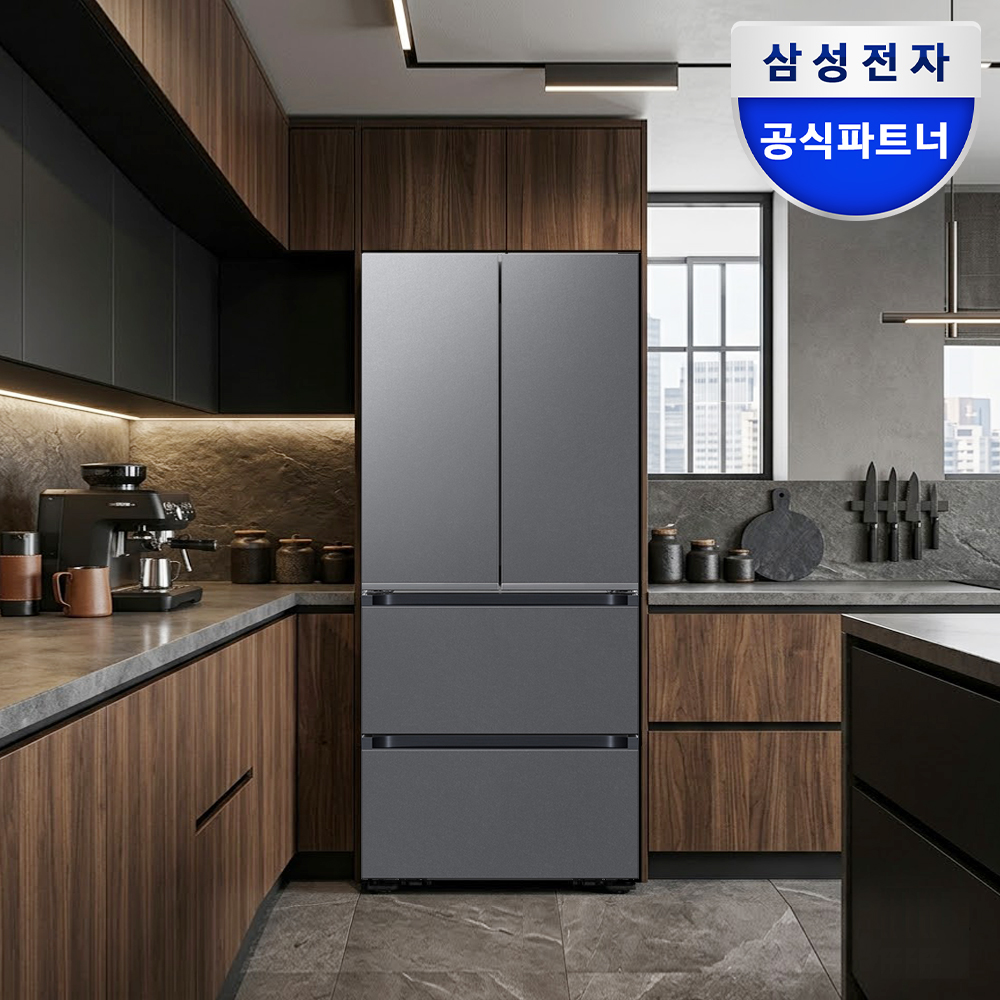 삼성 비스포크 AI 김치냉장고 4도어 RK70F49M2DD 맞춤보관모드 에센셜 다크메탈 - 상품 이미지