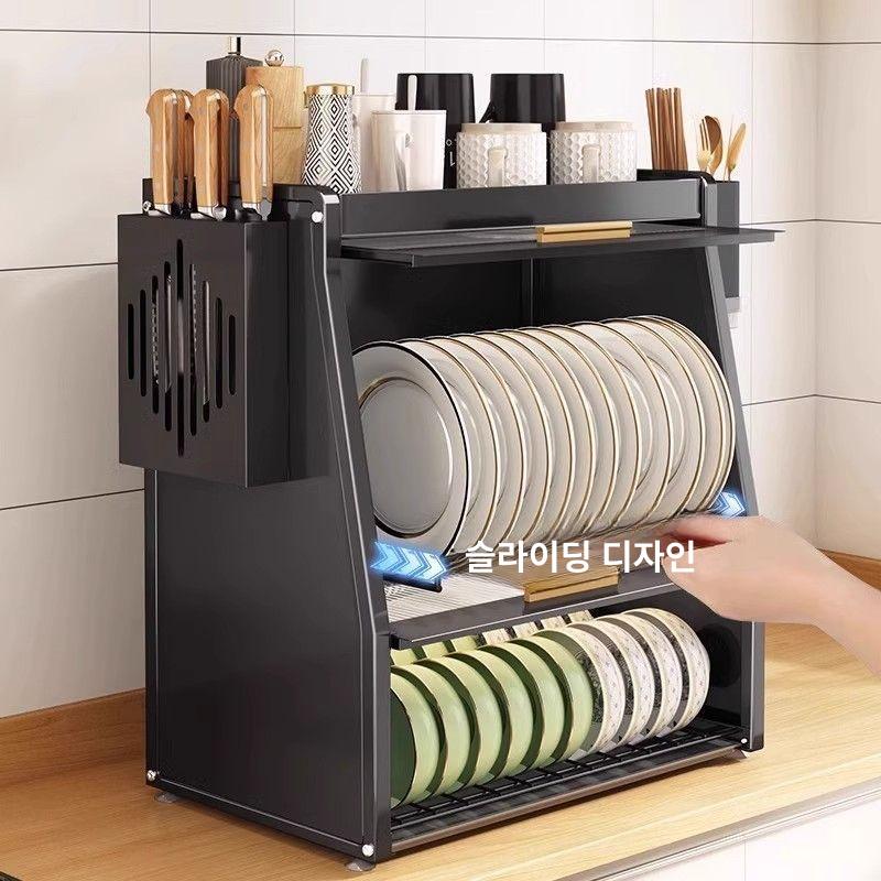 스테인리스 선반 주방 걸이형 정리대 상부장 공간활용 바스켓 댐핑 수납장 작업대 - 상세 이미지 2