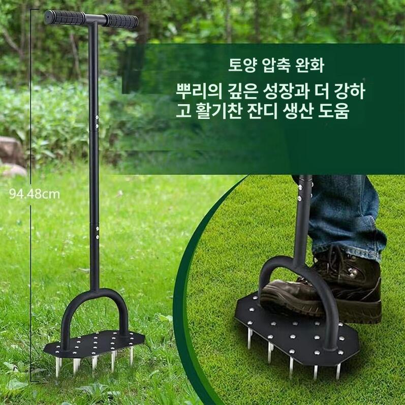 잔디 에어레이터 금속 정원 흙 토양 에어레이팅 튼튼한 인체공학적 - 상세 이미지 2