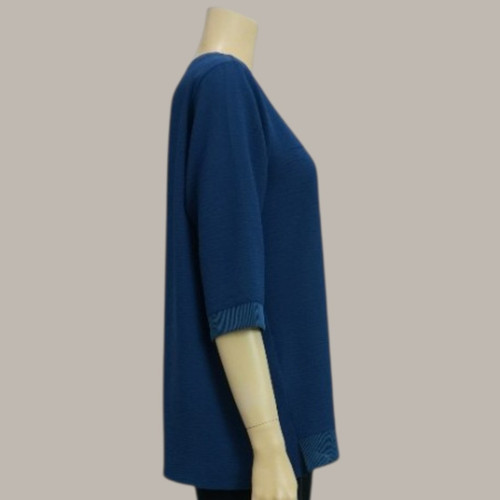 엄마옷 조이마담 T51877 망사배색 큐빅장식 티셔츠 중년여성의류 - 상세 이미지 3