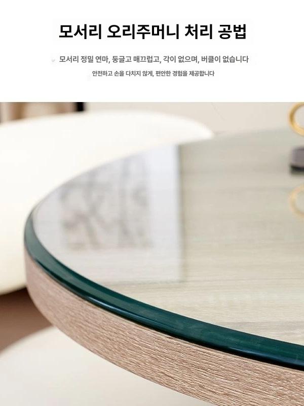 강화유리 회전식탁 업소용 상판 직경 회전판 지름 두께 식당용 원형식탁 원형테이블 - 상세 이미지 3