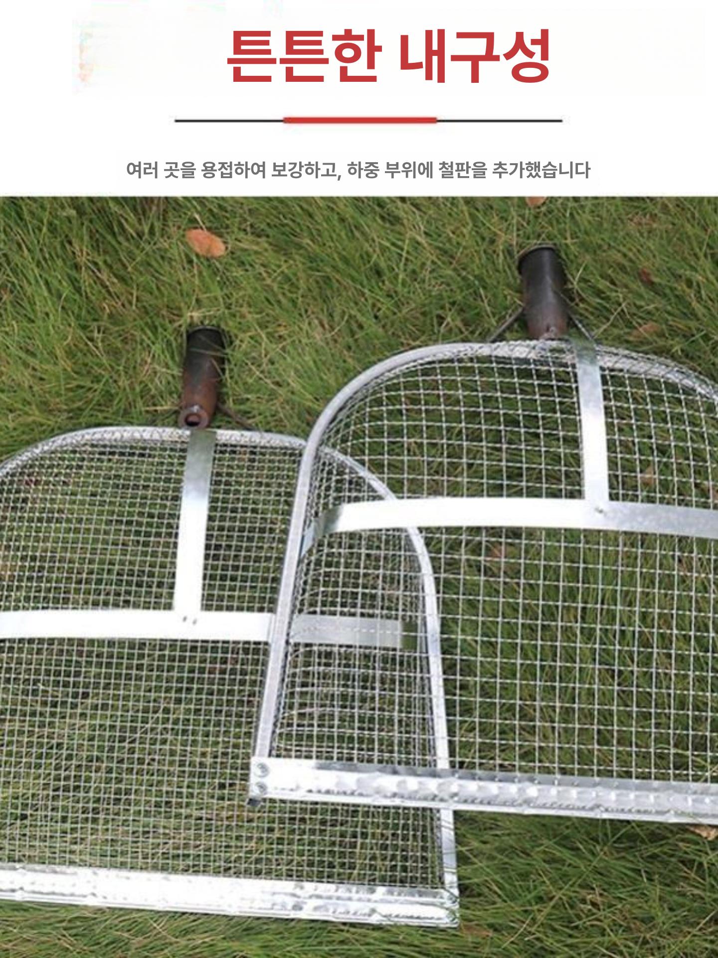 철망 삼태기 농기구 체 바구니 갈퀴 돌고르는삽 돌고르기 농사 거름 채삽 돌고르는채 - 상세 이미지 4