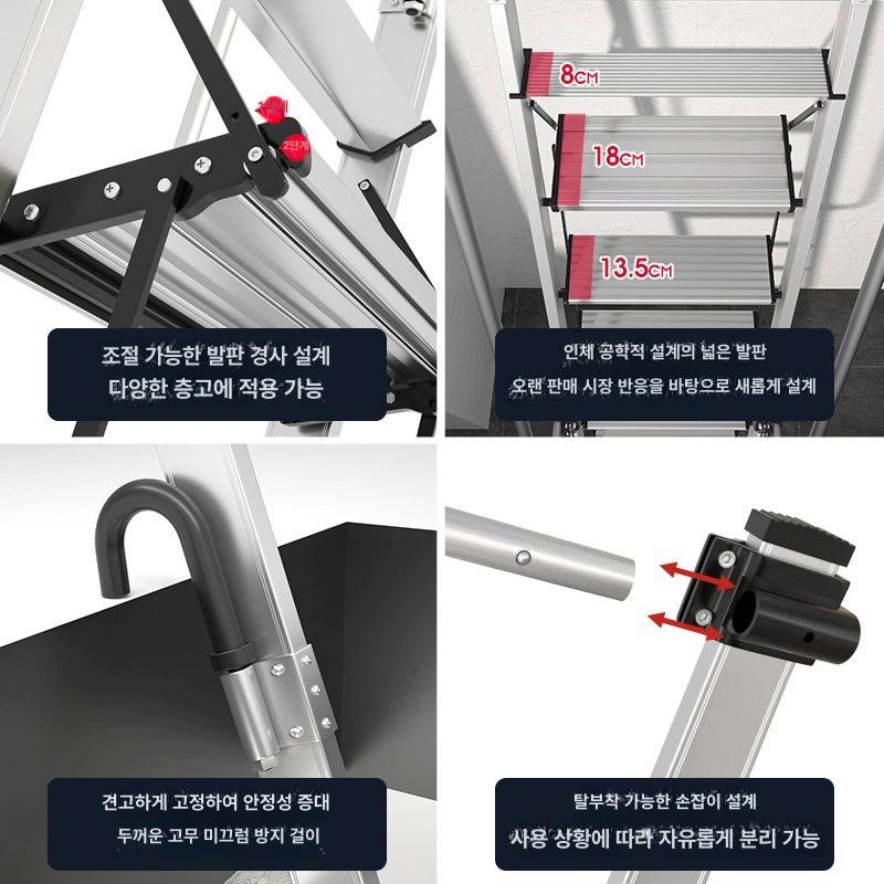 걸이식 다락사다리 접이식 실내 난간 천정 안전 이층 복층사다리 다락방 복층계단 - 상세 이미지 5