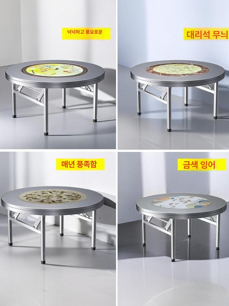 식당 대형 회전 식탁 접이식 원탁 돌림상 중식 연회 주방 이동식 원형 탁자 레스토랑 - 상세 이미지 3