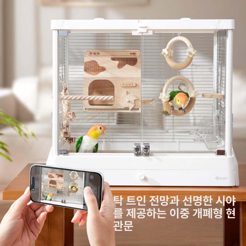 아크릴 앵무새장 놀이터 앵무새케이지 새집 횃대 장난감 잉꼬 버드케이지 앵무새새장 - 상세 이미지 3