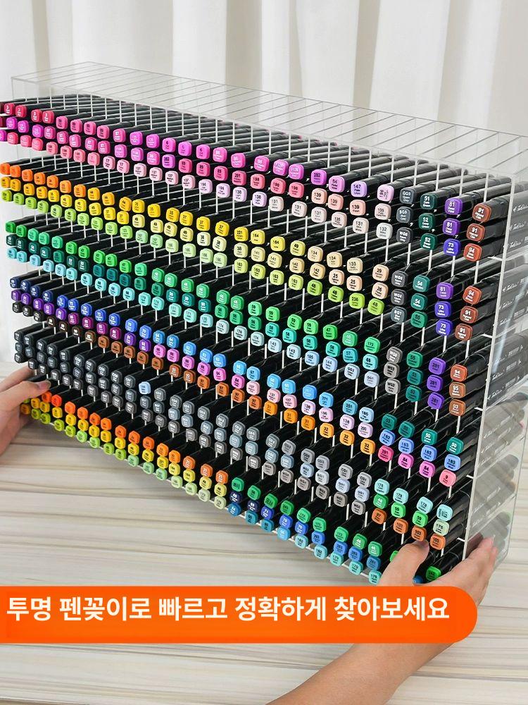 마커펜 보관함 아크릴 대형 수납함 꽂이 연필 정리함 사무실 책상용 각도 거치대 - 상세 이미지 2