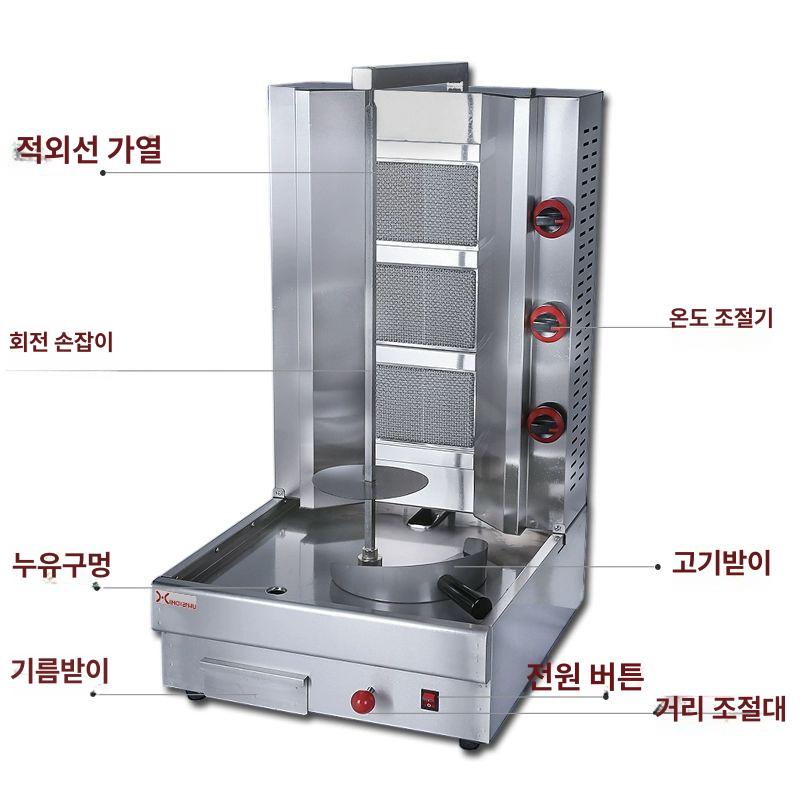 업소용 회전식 케밥 로스터 고기구이기 자동 온도제어 바비큐 그릴머신 - 상세 이미지 4