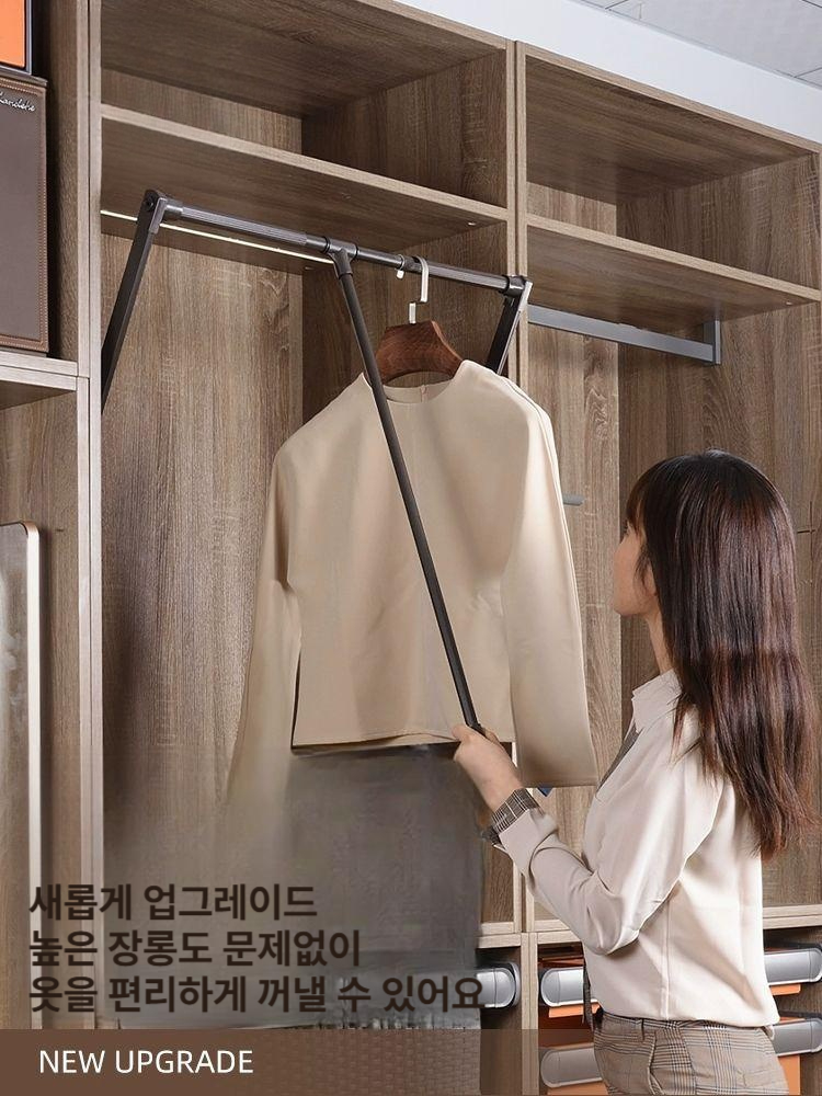 승강식 옷걸이 전동 풀다운 경량모델 리프팅 행거 외투 수납 옷장 시스템 봉 - 상세 이미지 2