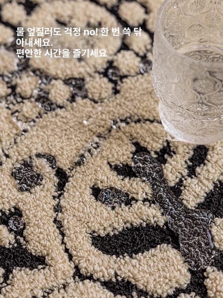 거실 카펫 엔틱 러그 방수 방오 먼지방지 사계절 단모 식탁 대형 거실용 - 상세 이미지 4