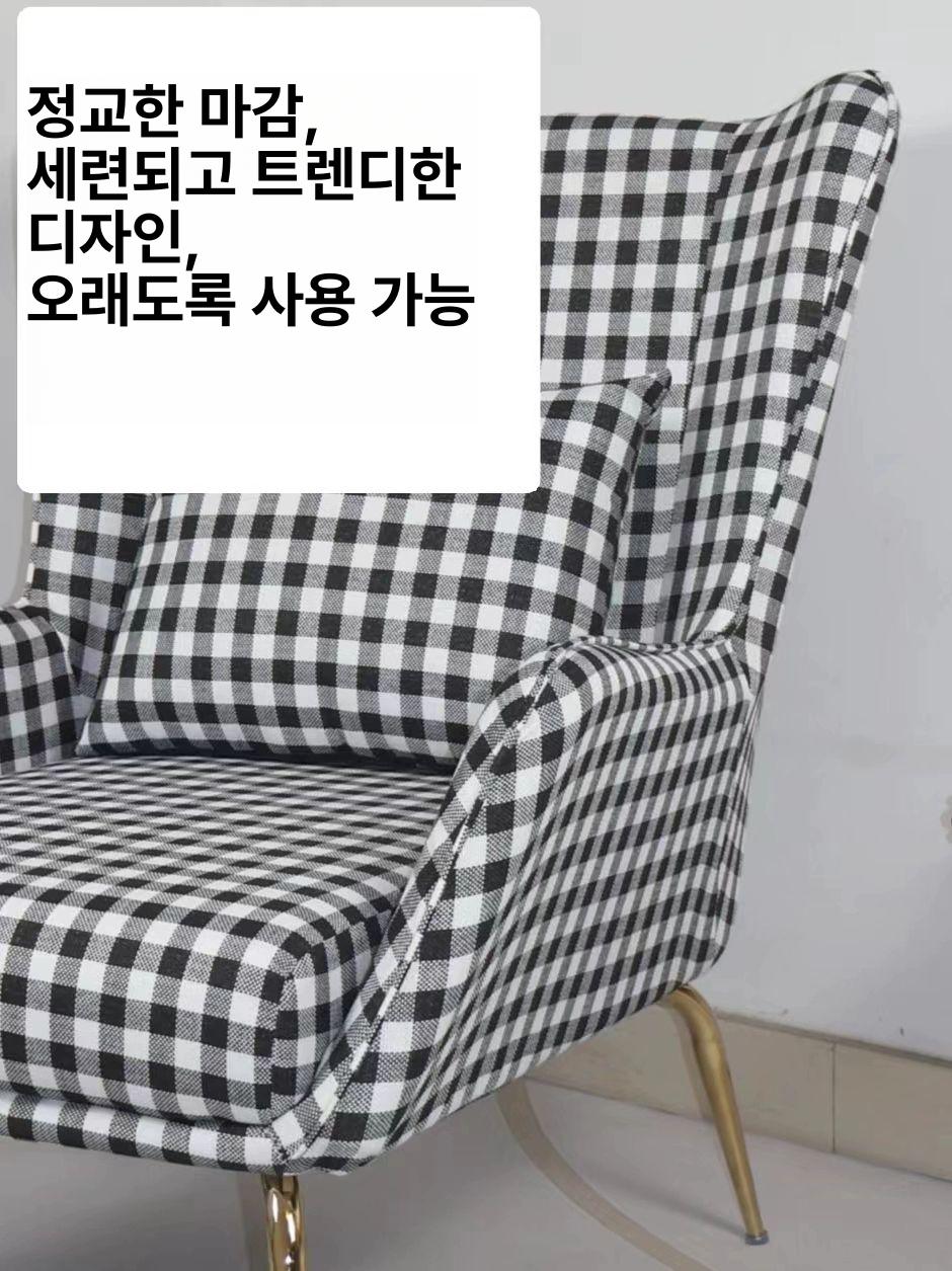 디자인 윙체어 패브릭 침실 암체어 카페 일인용 라운지 북유럽 거실안락의자 미니쇼파 - 상세 이미지 2