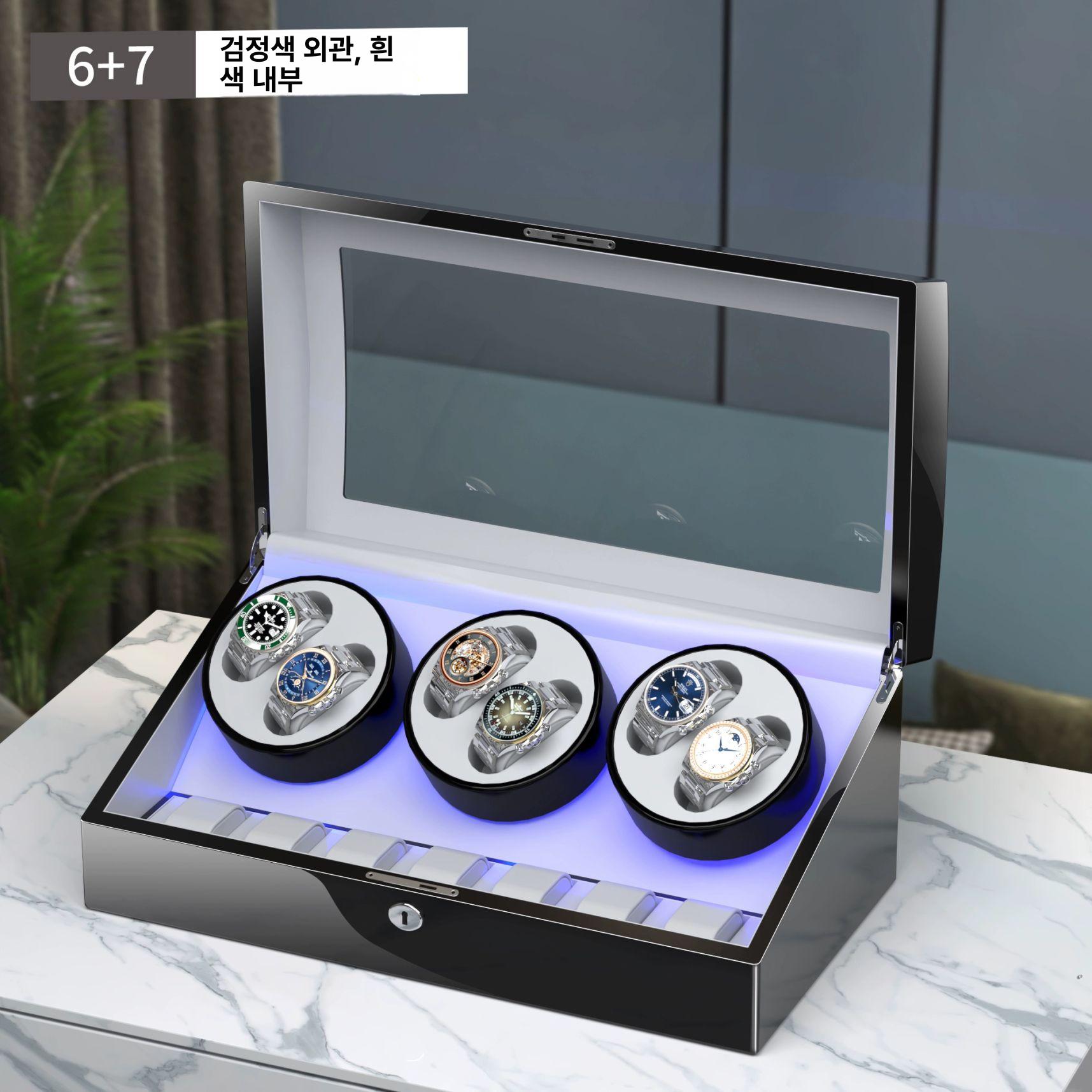 자동 워치와인더 기계식 시계보관함 거치대 오토매틱 정리함 회전 박스 손목시계 - 상품 이미지