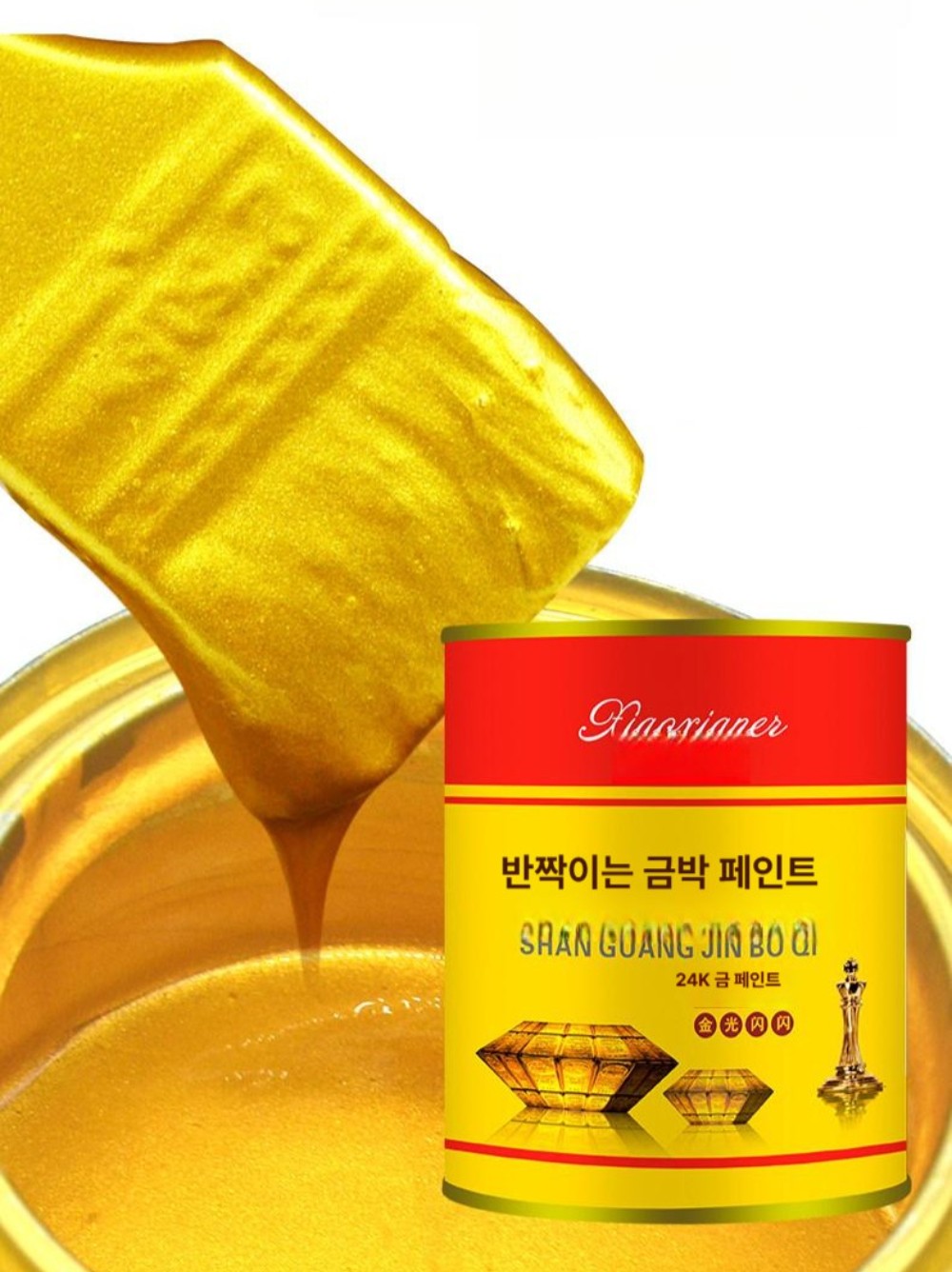 도료 금색페인트 가구 도장 펄 금분 도색 금박페인트 금칠 인테리어 반짝이 황금색 - 상품 이미지
