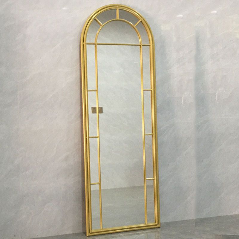 아치형 전신 거울 벽걸이 스탠드 겸용 철제 프레임 검정색 600mm x1700mm - 상세 이미지 5