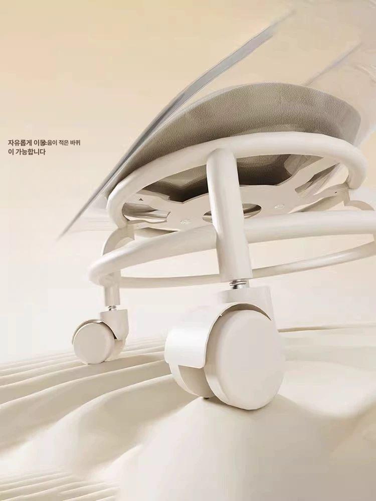 투명 커트의자 아크릴 미용실 간이 원형 좌식의자 미용보조의자 프레임 네일샵 - 상세 이미지 5