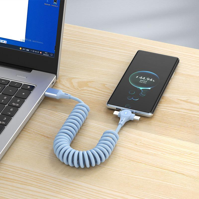 초고속충전 릴케이블 길이조절 USB 일자형 직각형 스프링선 꺾인형 곡선형 충전케이블 - 상세 이미지 5