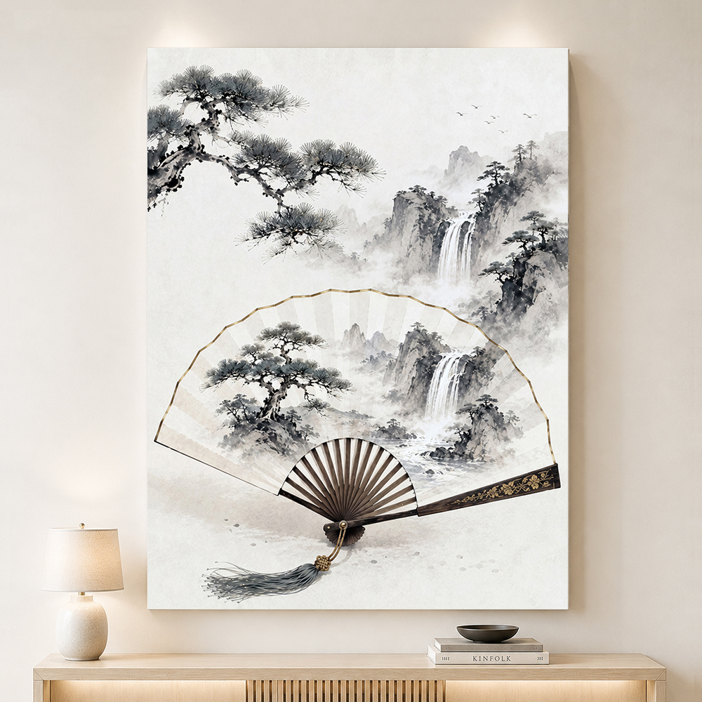벚꽃 나비 부채 꽃 그림 거실 카페 인테리어 개업선물 액자 중형 이미지 8