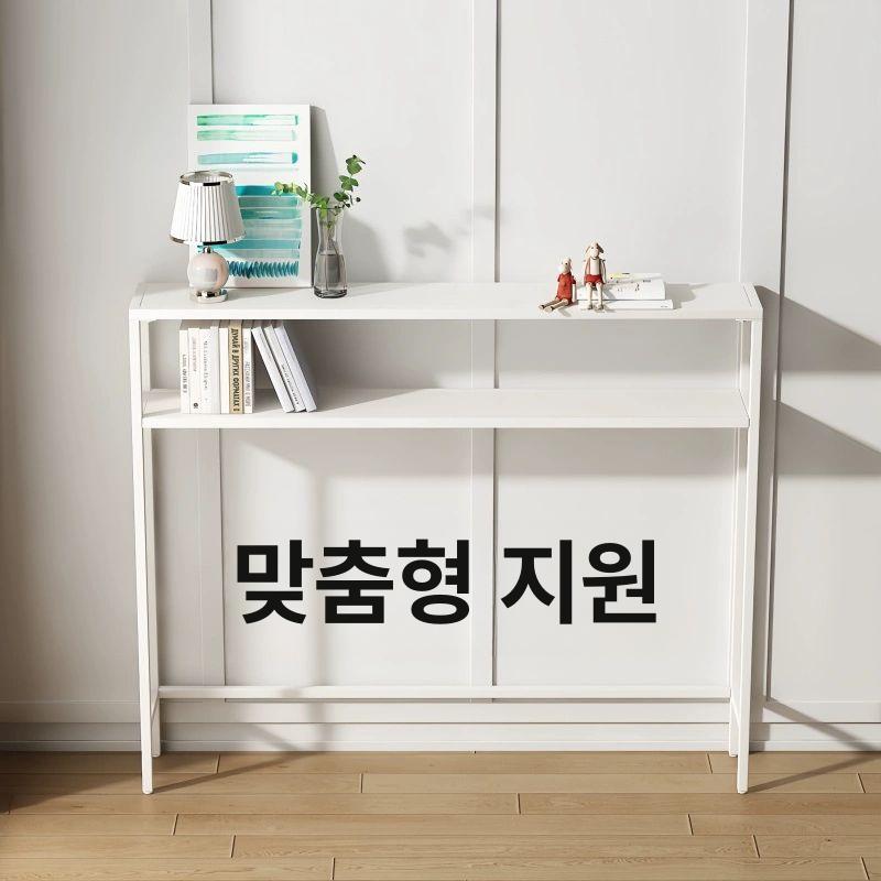 현관 슬림 수납장 복도 2단 철제 테이블 미니 선반 거실 장식 콘솔 수납 화장대 - 상세 이미지 5