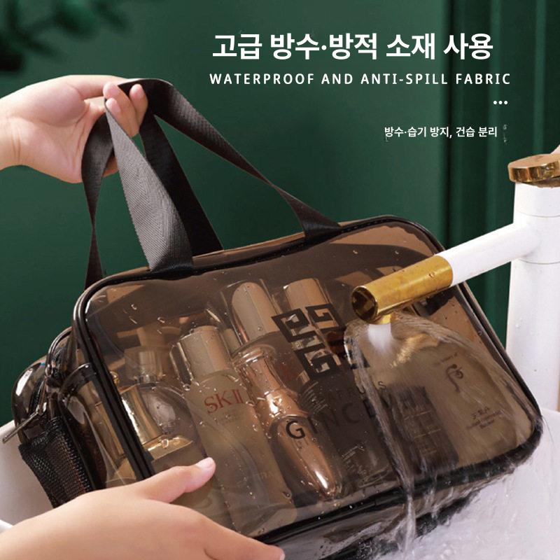 건습분리 방수파우치 PVC 투명 수영복 보관 워터파크 목욕탕 여행용 젖은물건 수납가방 그레이 소형 1 - 상세 이미지 4