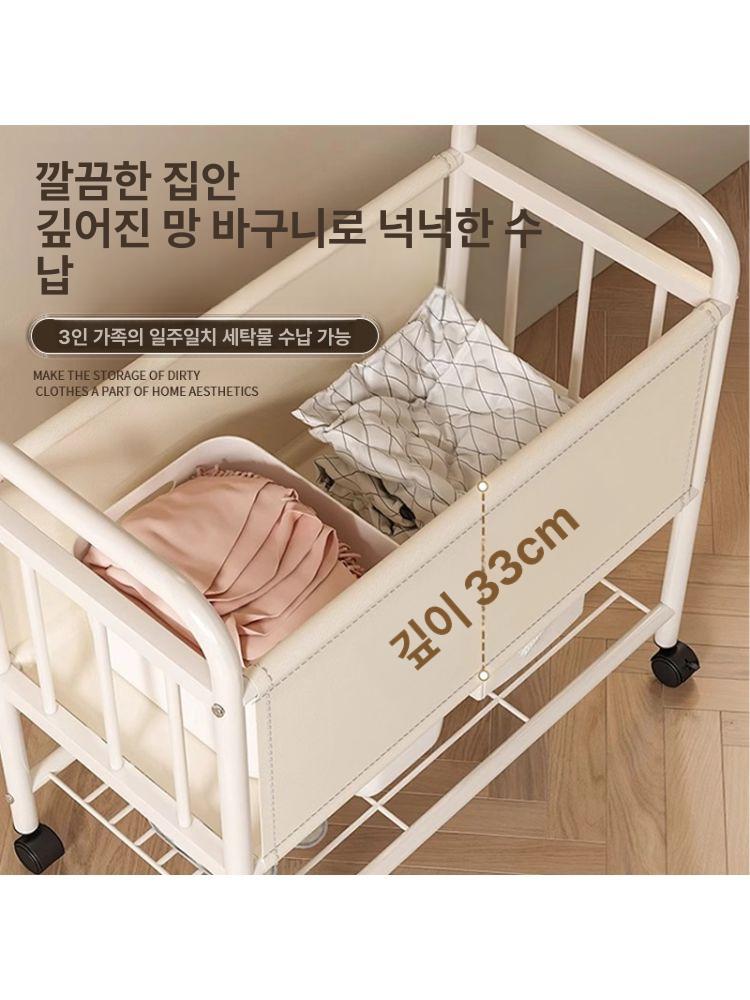 바퀴 빨래바구니 이동식 대용량 빨래 다용도 트롤리 틈새 바구니 수납함 올스텐 세탁 대형 - 상세 이미지 5