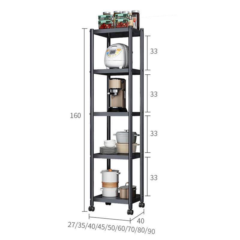 밥솥레일 트롤리 이동식 거치대 틈새수납장 받침대 정리대 밥솥장 다층주방선반 - 상세 이미지 5