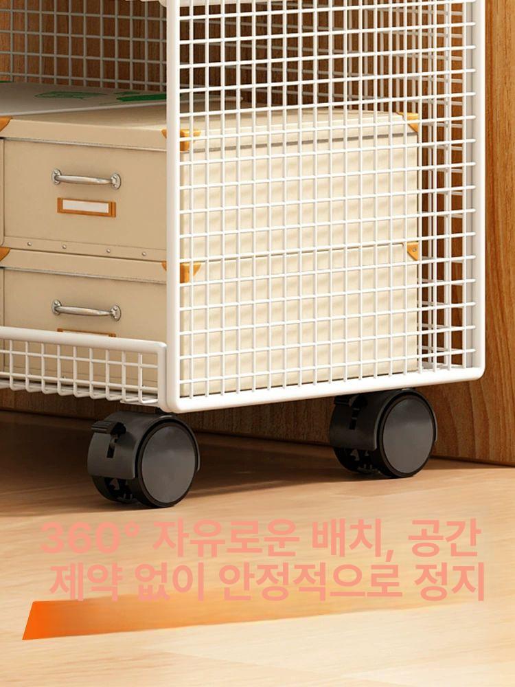 보관함 책가방정리대 이동식 화이트 가방정리함 바구니 수납함 격자형 - 상세 이미지 4