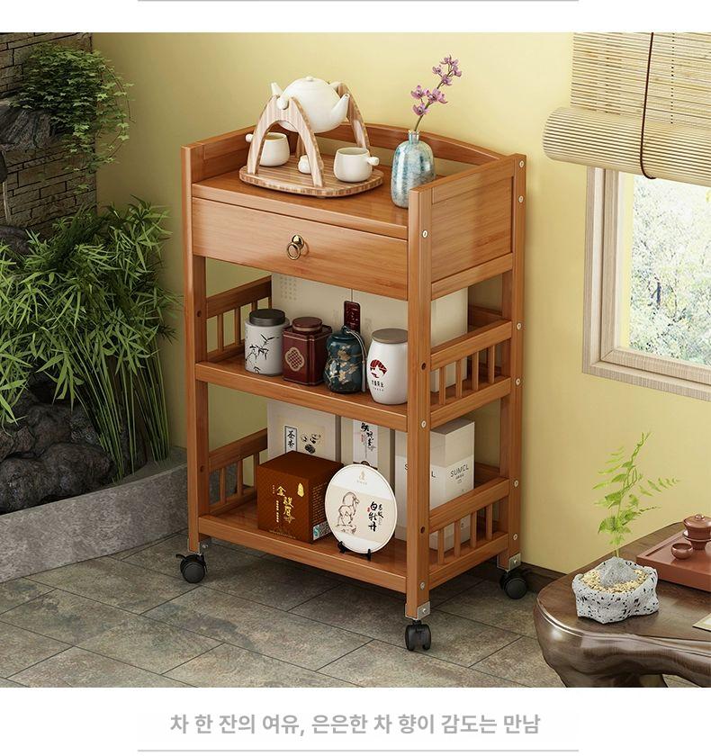 대나무 3단 원목선반장 계단형 수납선반 화분 주방 베란다 원목수납장 침실 서재 현관 - 상세 이미지 5