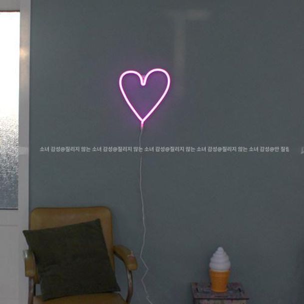 하트 네온간판 네온사인 led 장식 네온조명 침실 무드등 감성 라이트 인테리어 웨딩 - 상세 이미지 3
