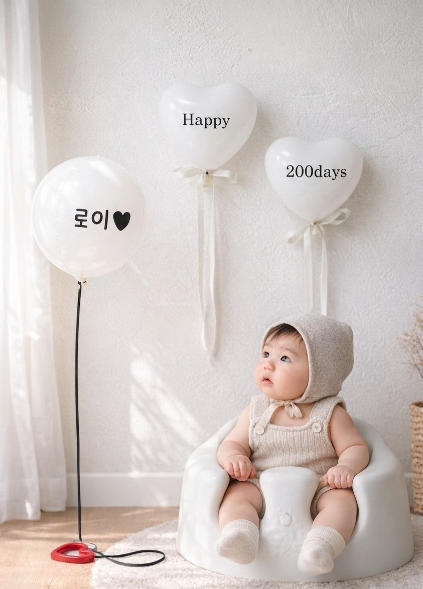 디데이 벌룬세트 50일 100일 풍선 셀프촬영소품 미니옹브레 풍선 - 상품 이미지