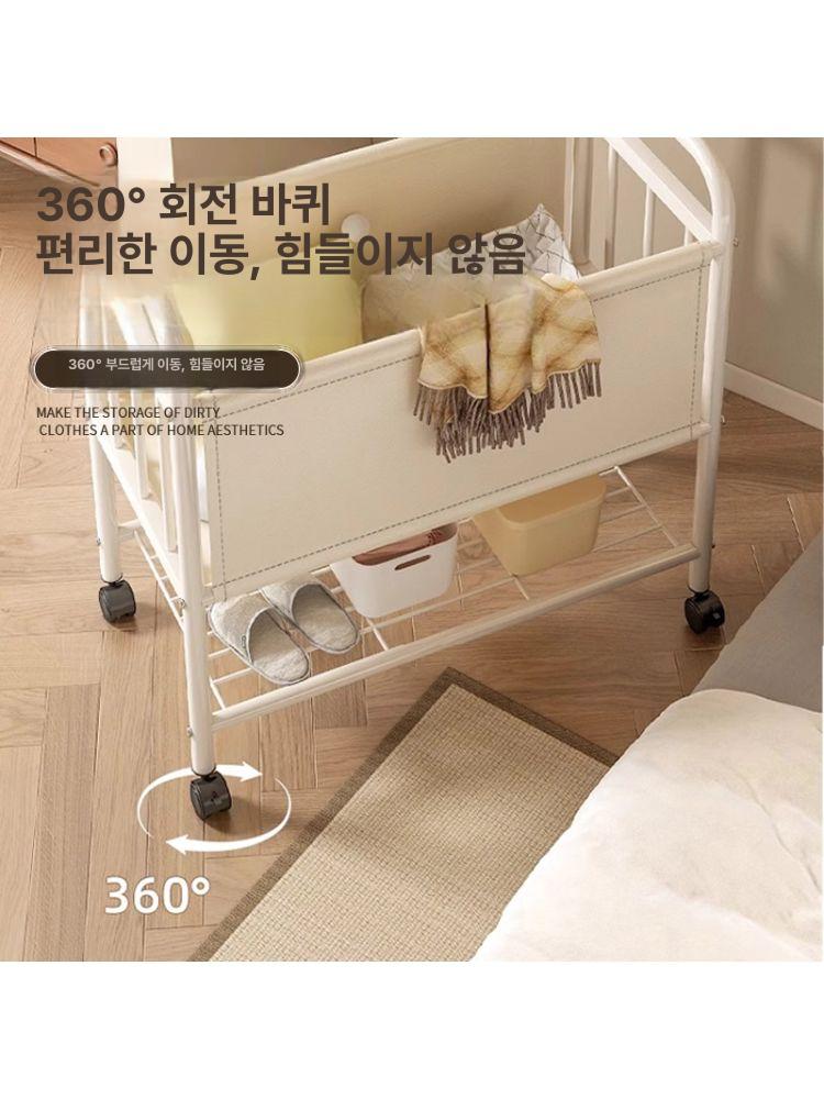 바퀴 빨래바구니 이동식 대용량 빨래 다용도 트롤리 틈새 바구니 수납함 올스텐 세탁 대형 이미지 6
