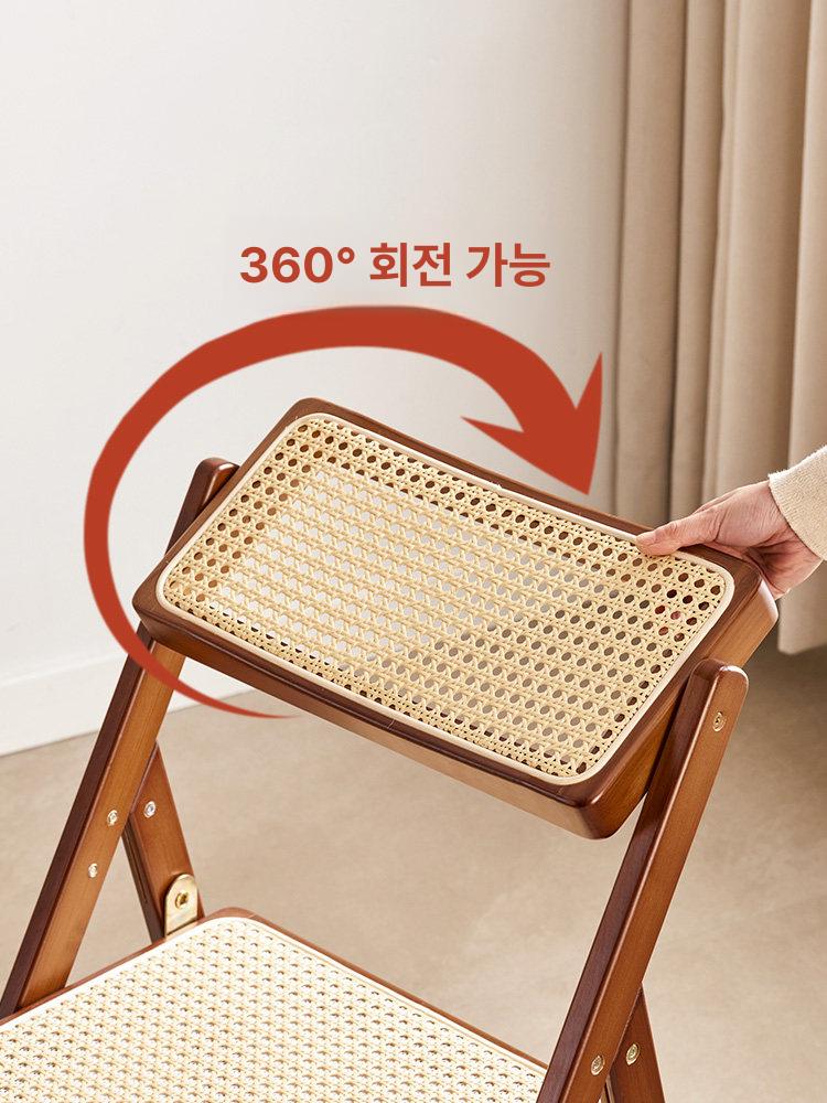인테리어 통나무의자 체어 엔틱 빈티지 브라운우드 높이 카페의자 무늬목 - 상세 이미지 3