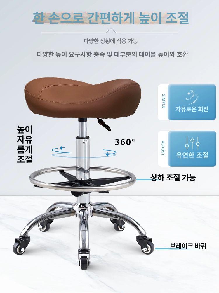 높이조절 스툴 카운터 등받이 병원 작업 네일샵 회전의자 미용의자 시술 쿠션 진찰 이미지 6