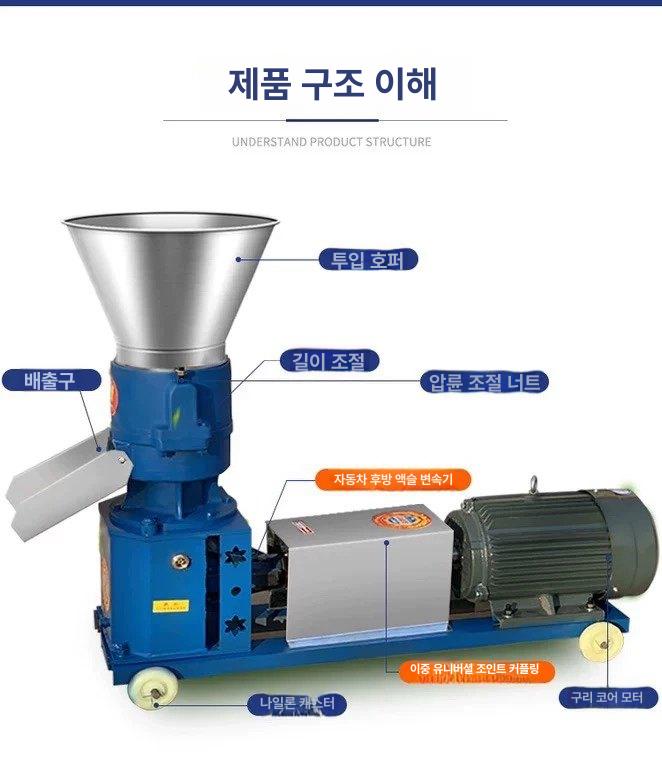 사료 제조기 가축용 곡물 분쇄 펠릿 성형 교반 장비 돼지 닭 소용 톱밥 혼합기 - 상세 이미지 5