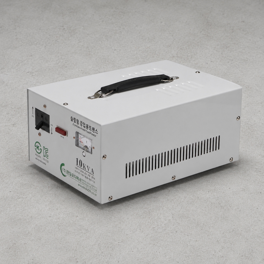 슬림형 공업용 건식 변압기 10KVA 다운 트랜스 380V-220V 한일오디세이 - 상품 이미지