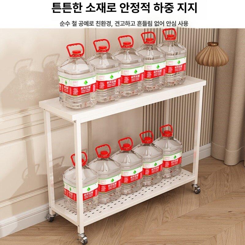 화분 받침대 북유럽 트롤리 베란다 이동식 거실 사이드테이블 밀크티 - 상세 이미지 2