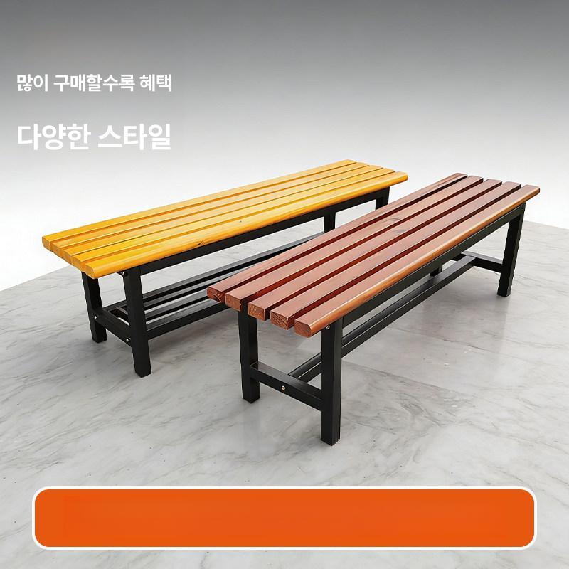 헬스장 나무벤치 목욕탕 웨이팅 대기실 욕실 스툴 락커룸 편백나무 온천 평상의자 - 상세 이미지 2