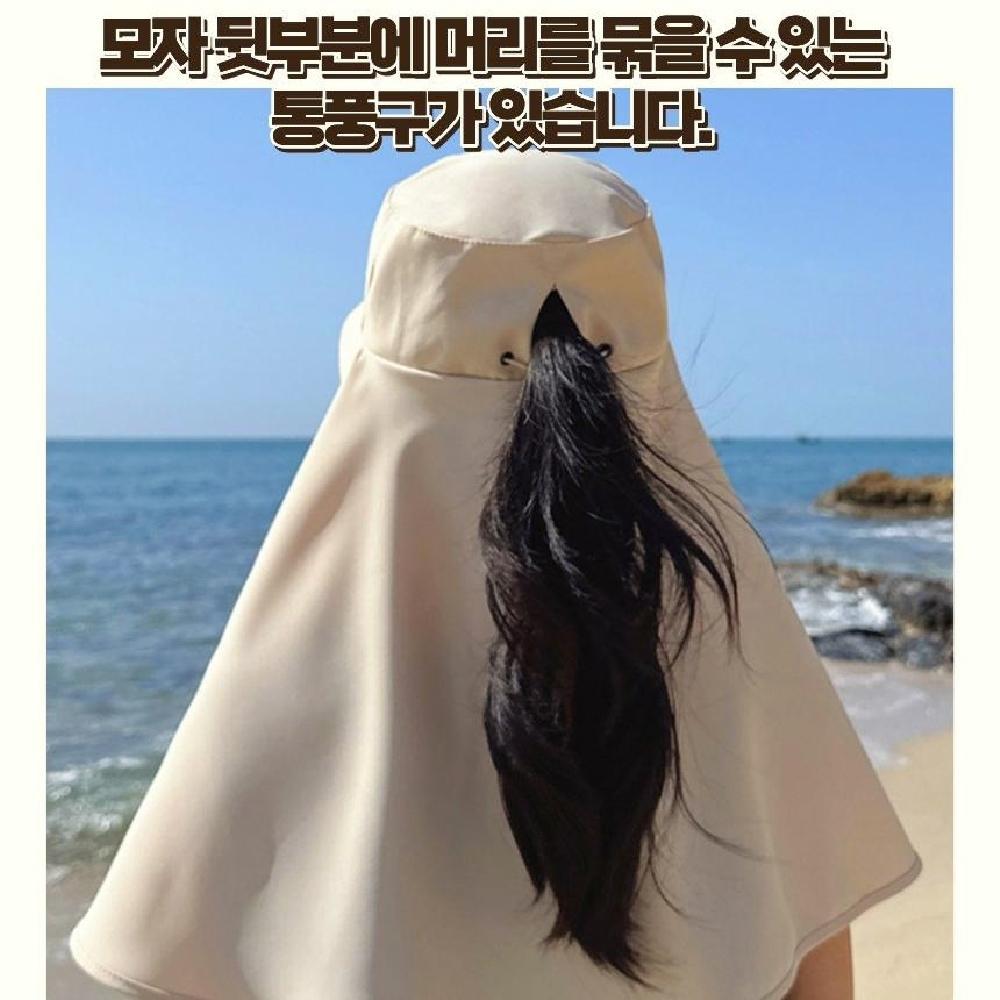 썬캡 여름 모자 해변 일 플랩캡 여성 물놀이 풀커버 챙모자 등산 자외선차단 - 상세 이미지 4