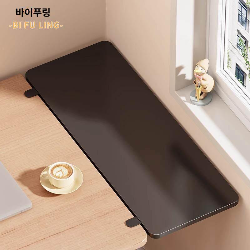 책상보조선반 책상연장선반 블랙프레임 브라켓 확장보드 테이블 키보드 원목컬러 - 상세 이미지 2