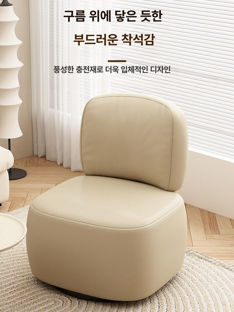갈색 싱글소파 발코니 라운지 북유럽 인테리어 카페 침실 패브릭 안락의자 고탄성 - 상세 이미지 2