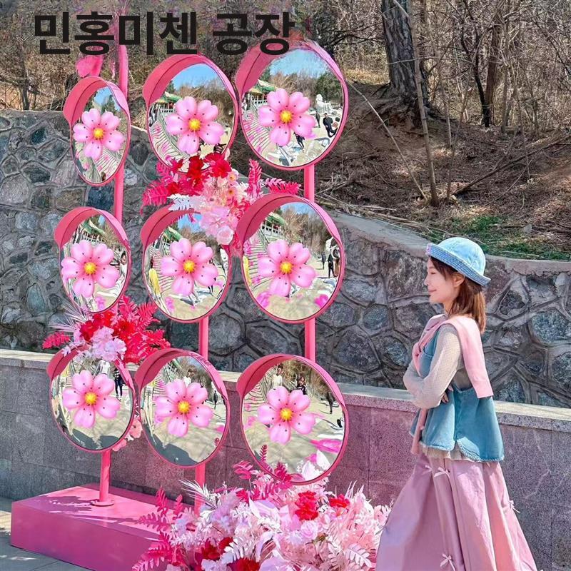 볼록거울 스탠드 받침대 카페 미러 반사경 원형 사각지대 포토존거울 코너 보조경 - 상세 이미지 3