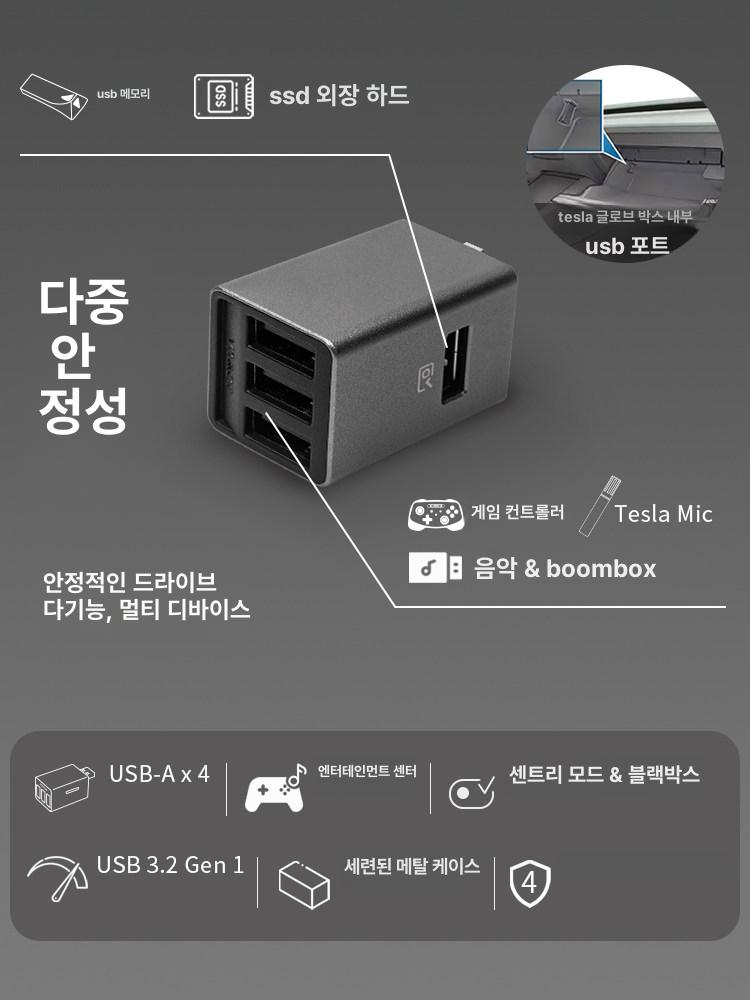 차량용 글러브박스 확장 멀티탭 4구 고속충전 시거잭 어댑터 - 상세 이미지 5